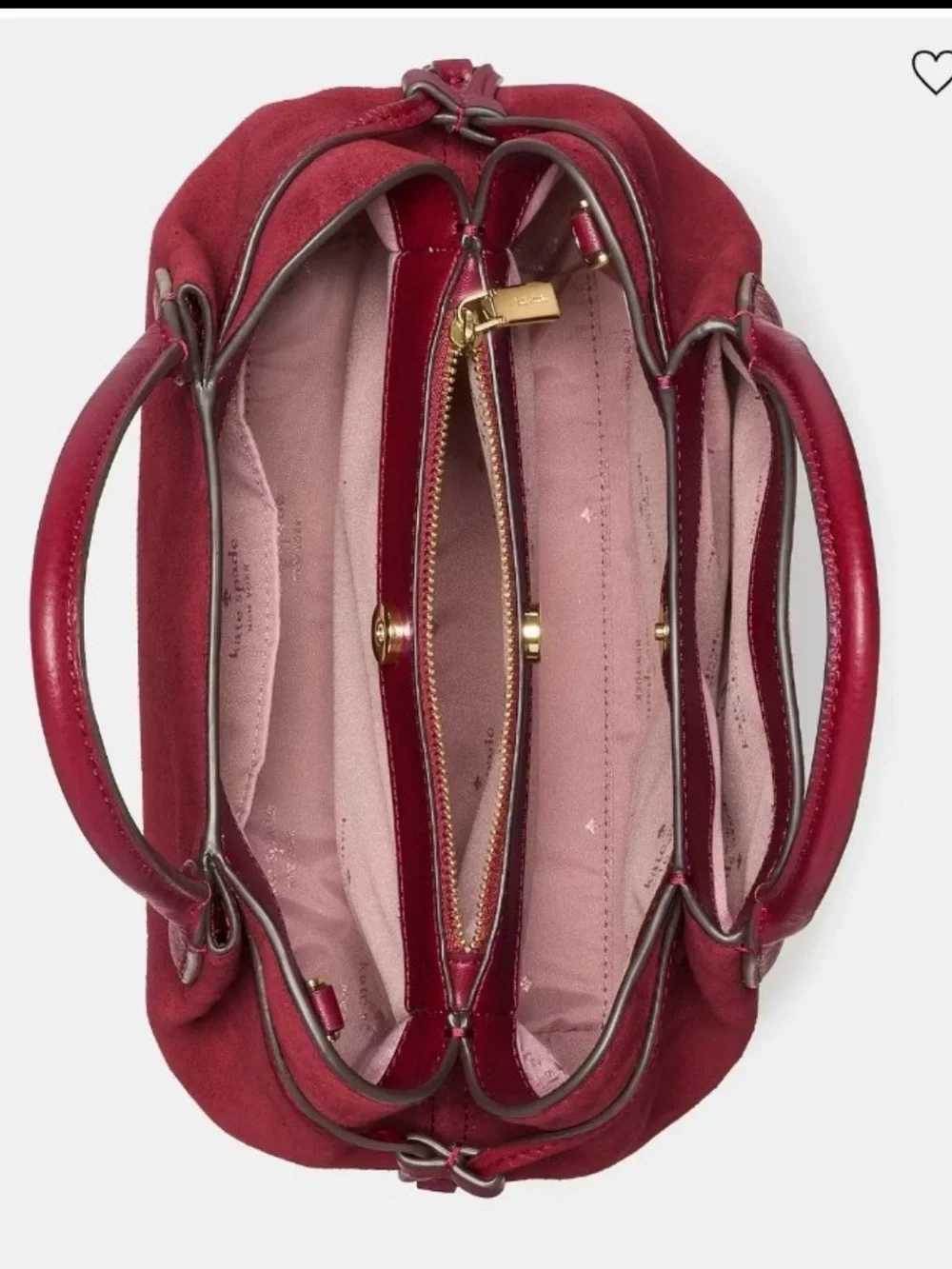Kate Spade Small Dumpling Suede Satchel Handbag, Red Jam🌸